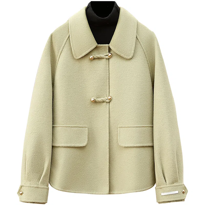 她池 简约休闲宽松大衣 女款 浅绿色