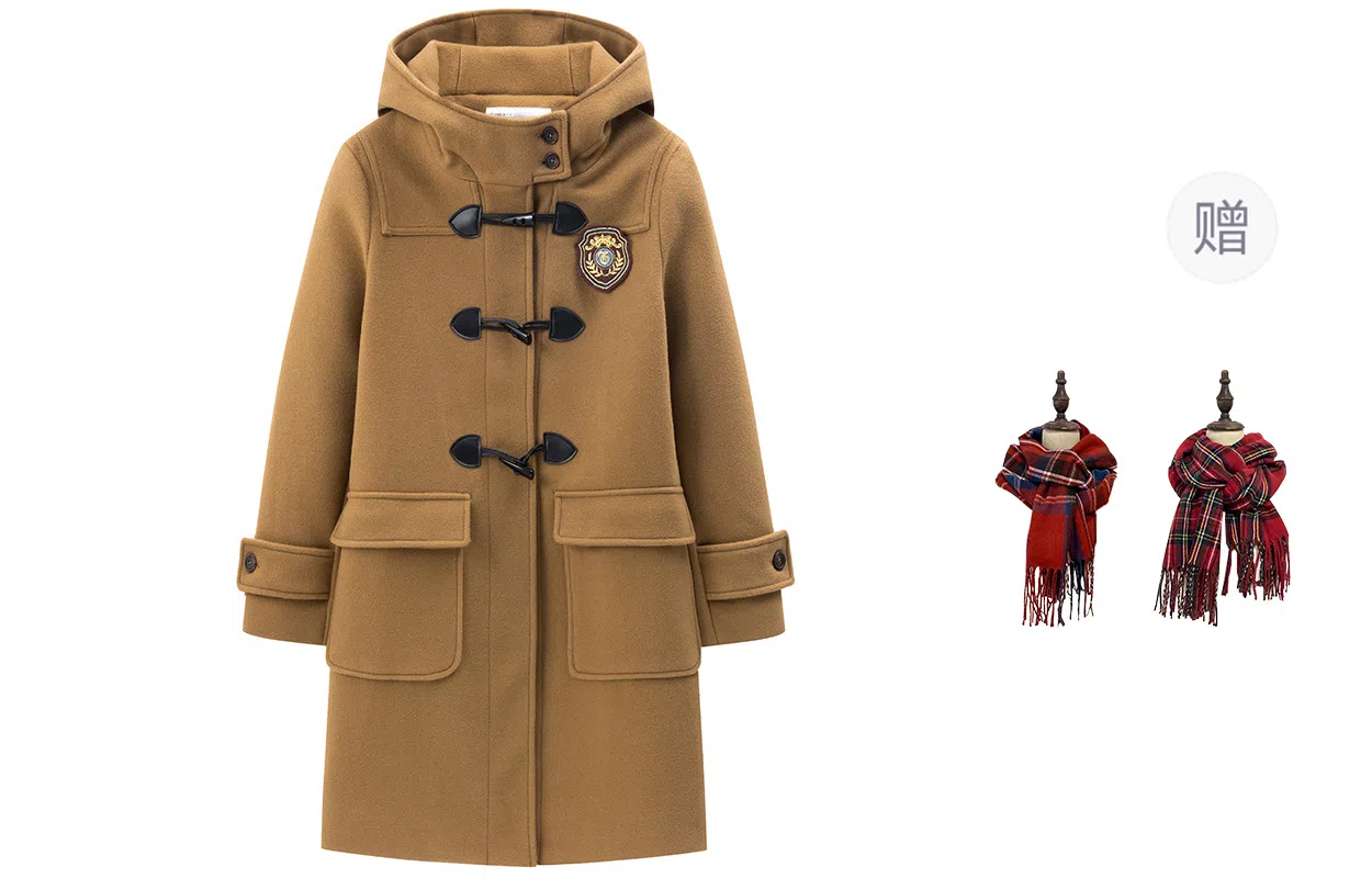 东鲸岁时记 学院风通勤保暖大衣 女款 驼色