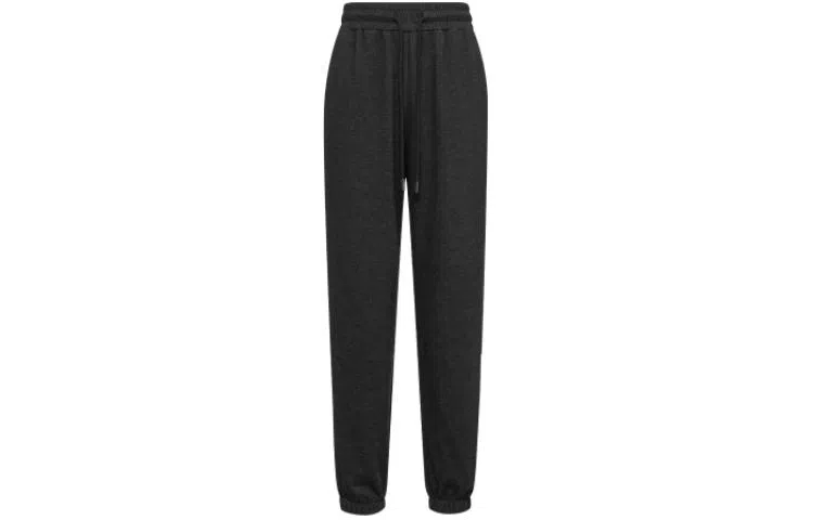 美洋 纯色高腰束脚九分休闲裤 女款 深灰色