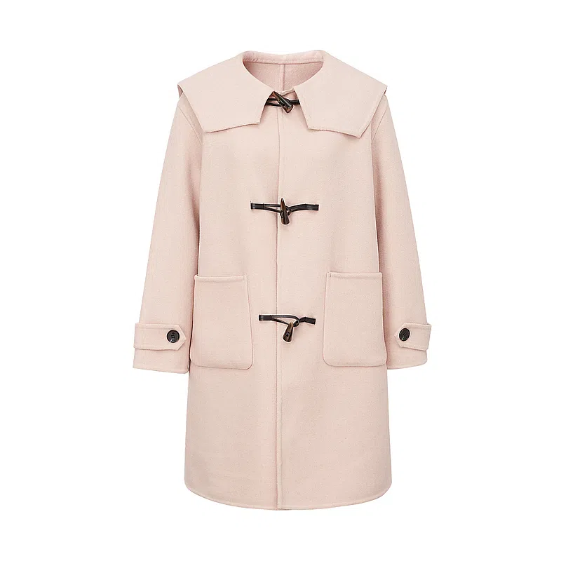 美特斯邦威 国潮宽松纯色翻领长袖大衣 女款