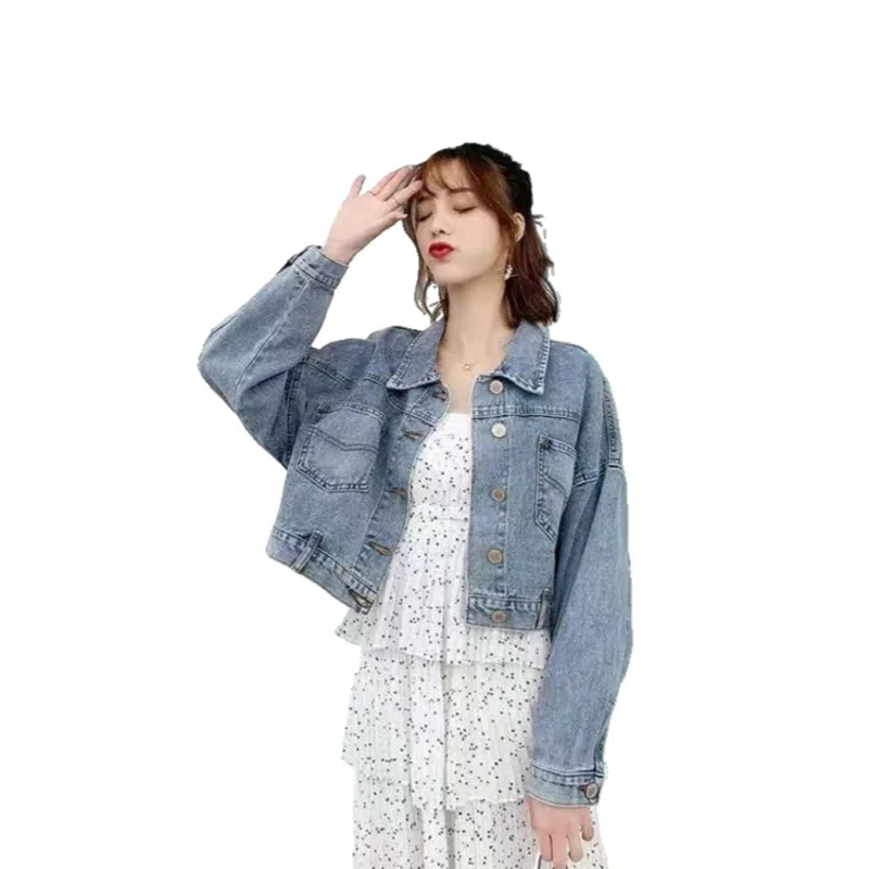 玉儿恋 短款小个子小众落肩截短外套 女款 蓝色