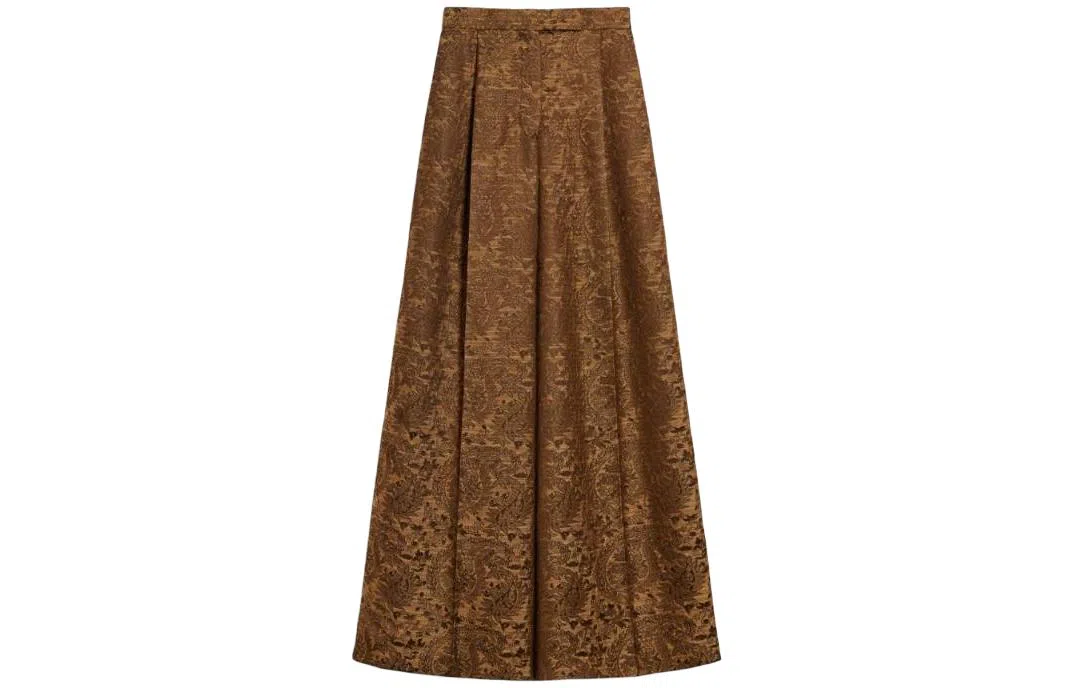 MaxMara Finire Wide Jacquard Wool Trousers