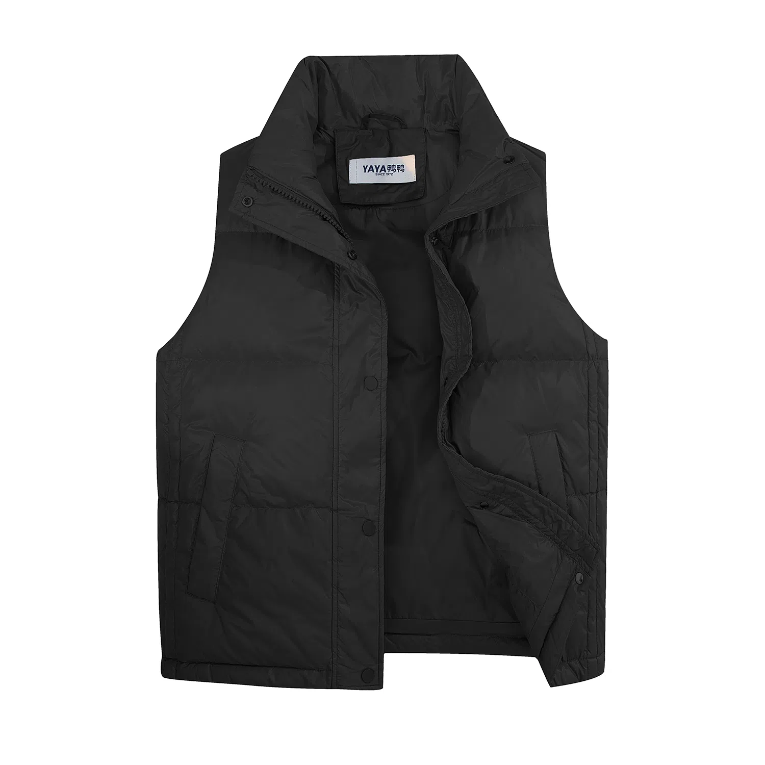 鸭鸭 纯色休闲单排扣立领无帽羽绒加厚马甲 女款