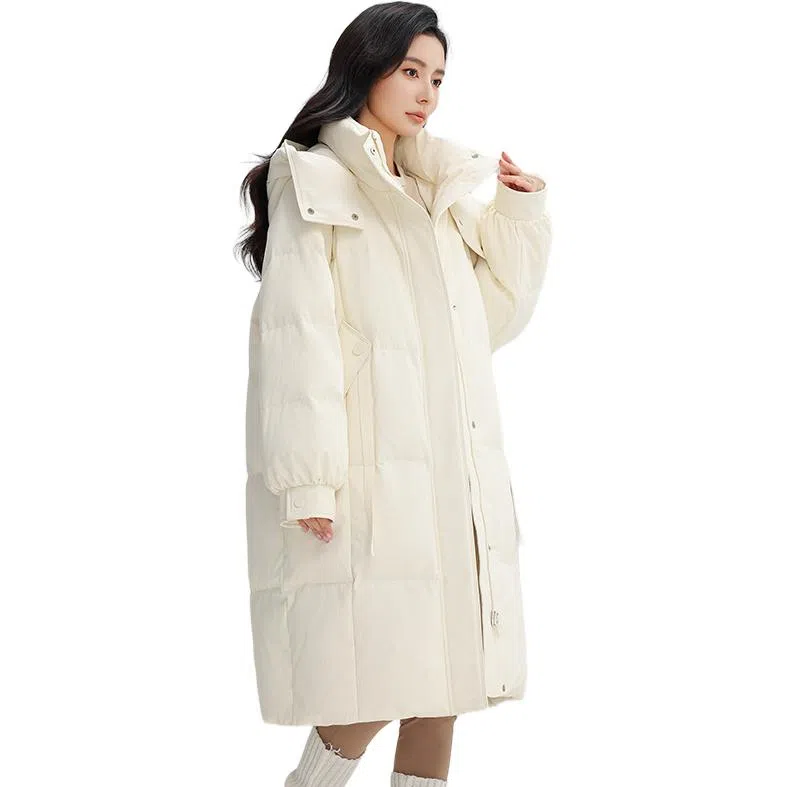 鸭鸭 中长款加厚保暖时尚百搭外套羽绒服 女款