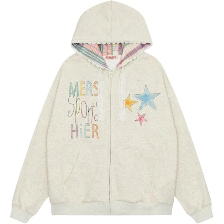 JUFU Star Print Hoodie