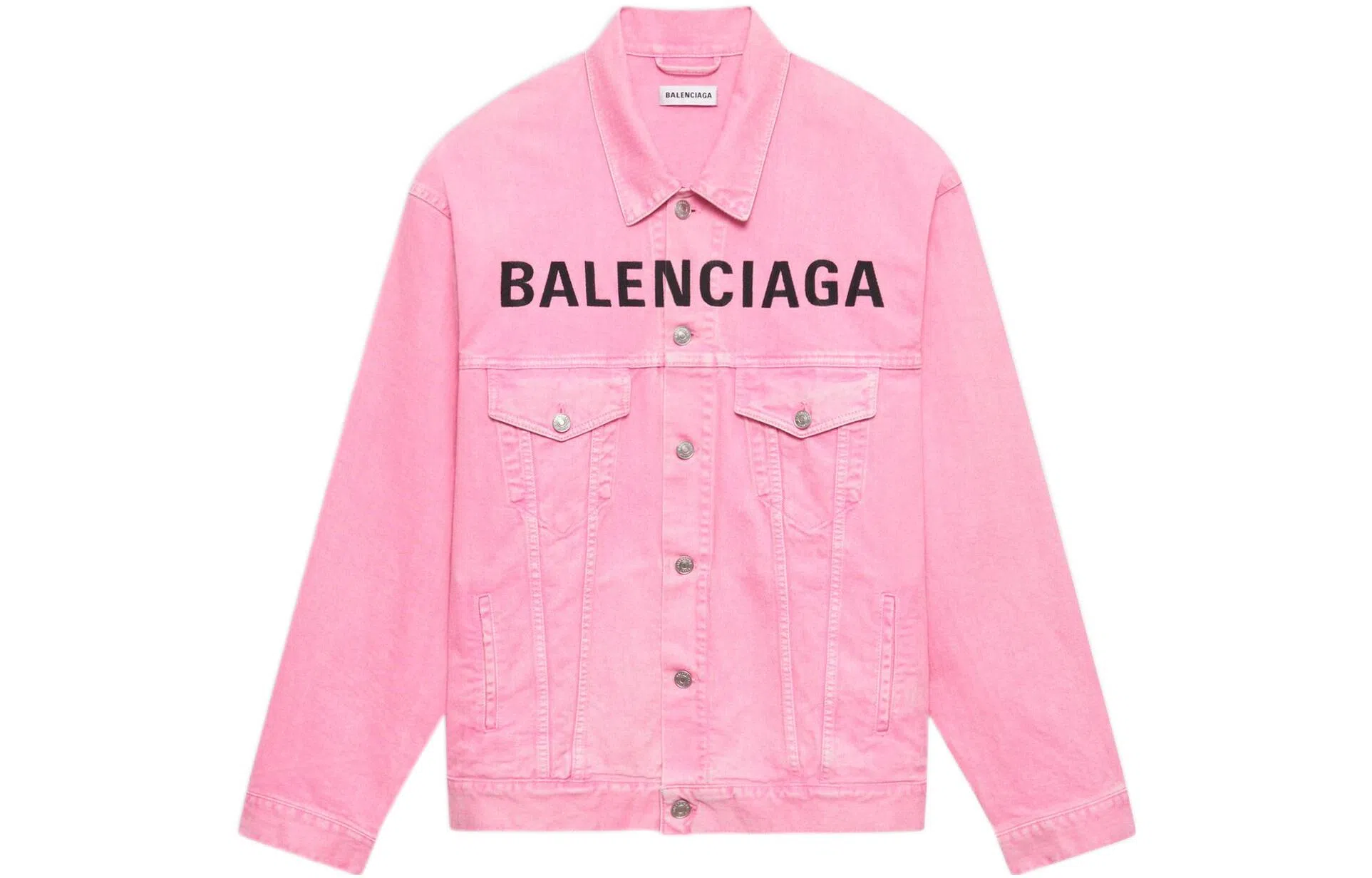 Balenciaga SS22 Valentine's Denim Jacket Pink