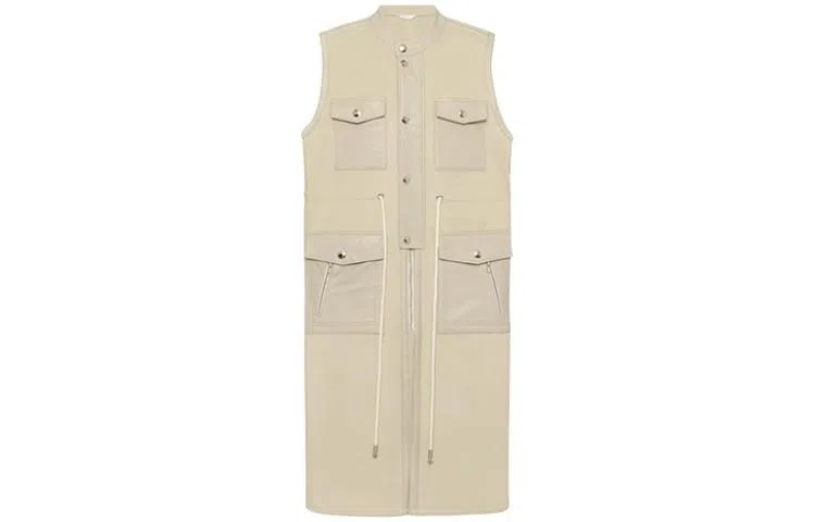 美洋 纯色圆领无袖马甲 女款 卡其色