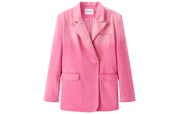 太平鸟 渐变牛仔西装 女款 玫粉