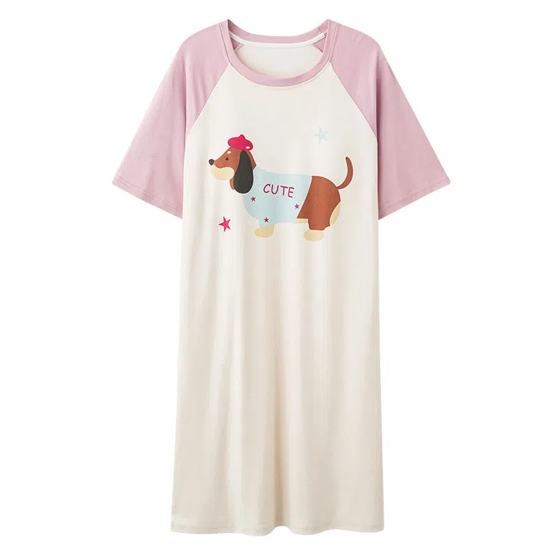 向薇 带胸垫薄款短袖可爱睡裙 女款