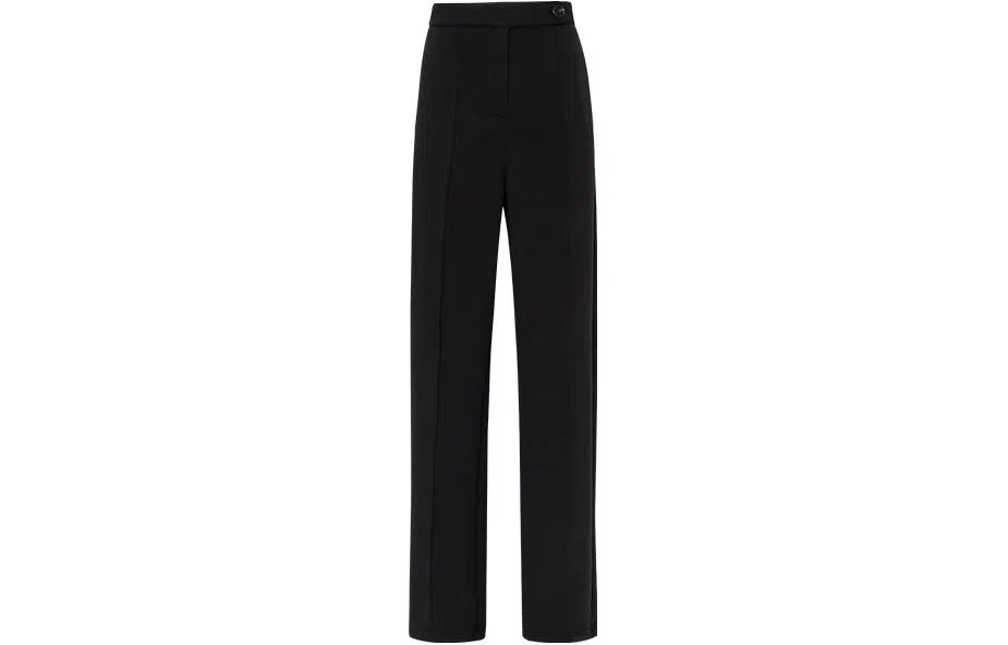 美洋 纯色收腰直筒休闲裤 女款 黑色