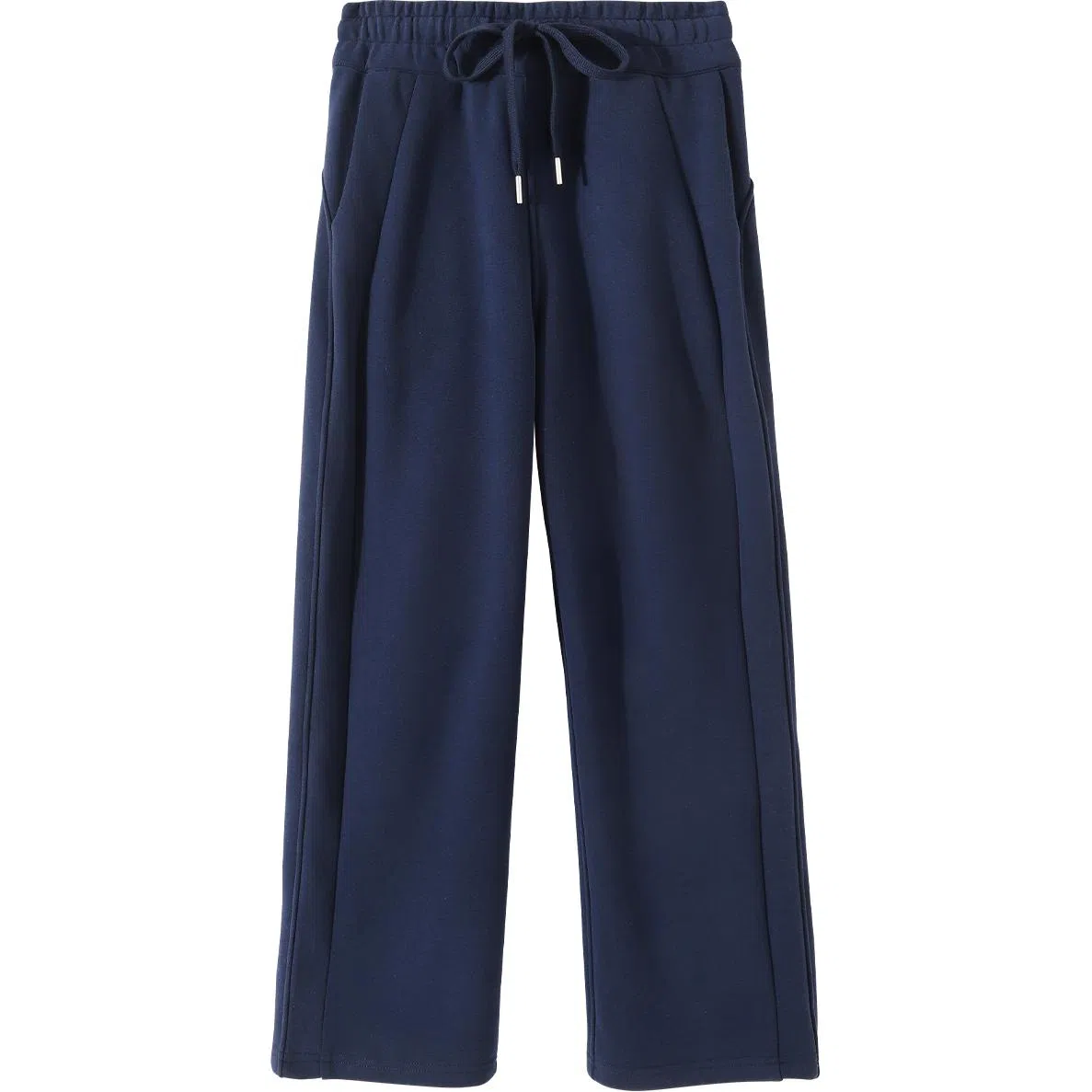 重磅基础 简约高腰垂感舒适阔腿休闲裤 女款 藏青