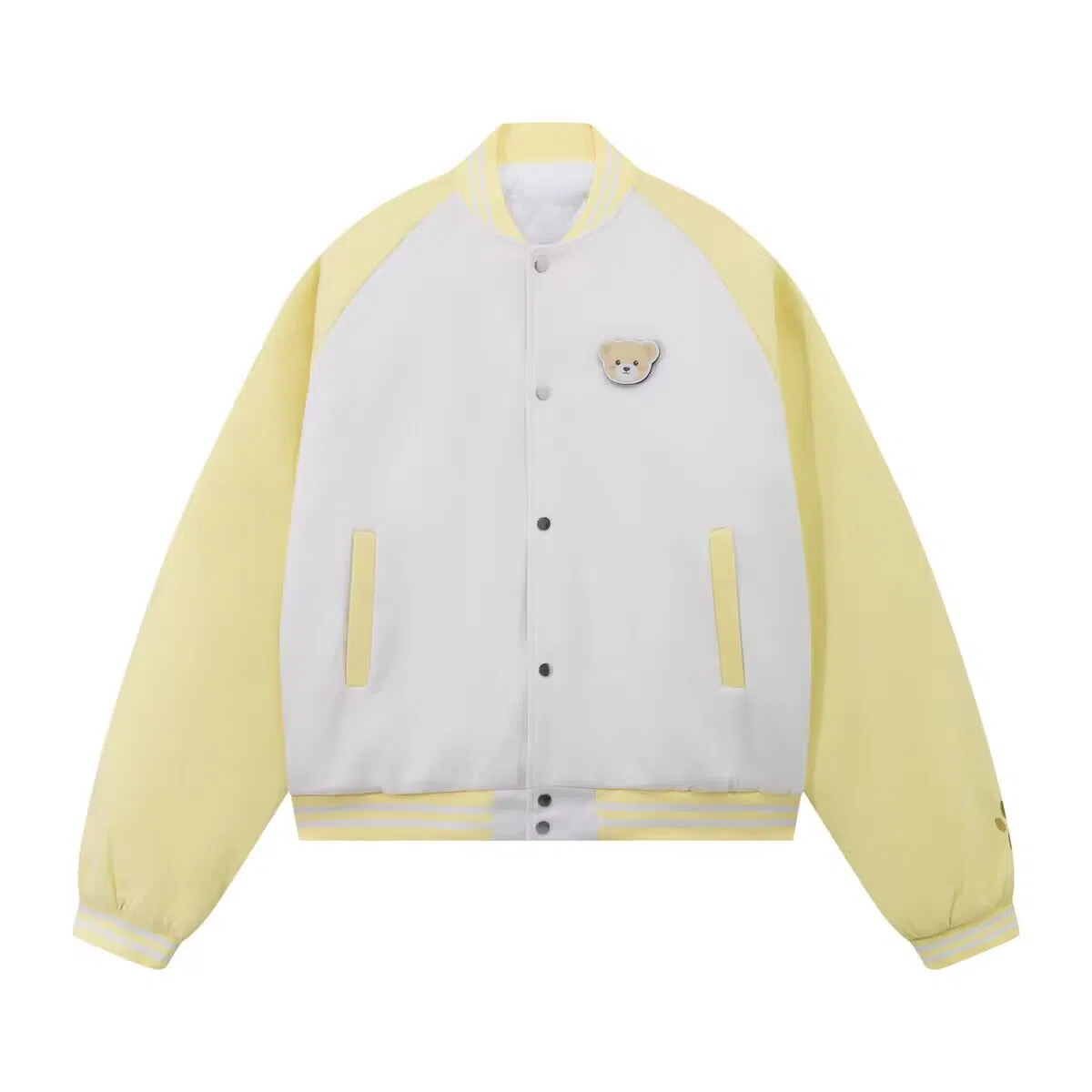 美式小熊魔术贴休闲百搭单排扣棒球服 男女同款