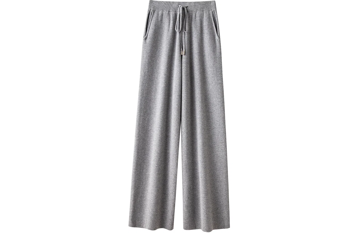 恒源祥 羊毛针织阔腿裤松紧高腰系带休闲裤 女款