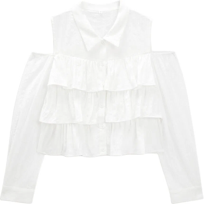 爱依服 甜美少女立领百搭长袖衬衫 女款