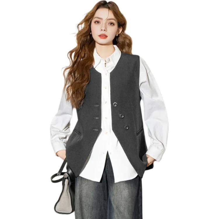 法文箱子 简约休闲通勤马甲 女款