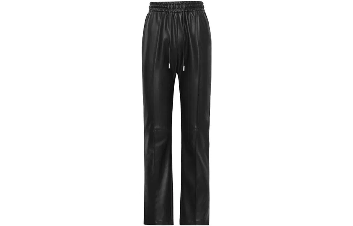 美洋 拼贴纯色高腰直筒长裤 女款