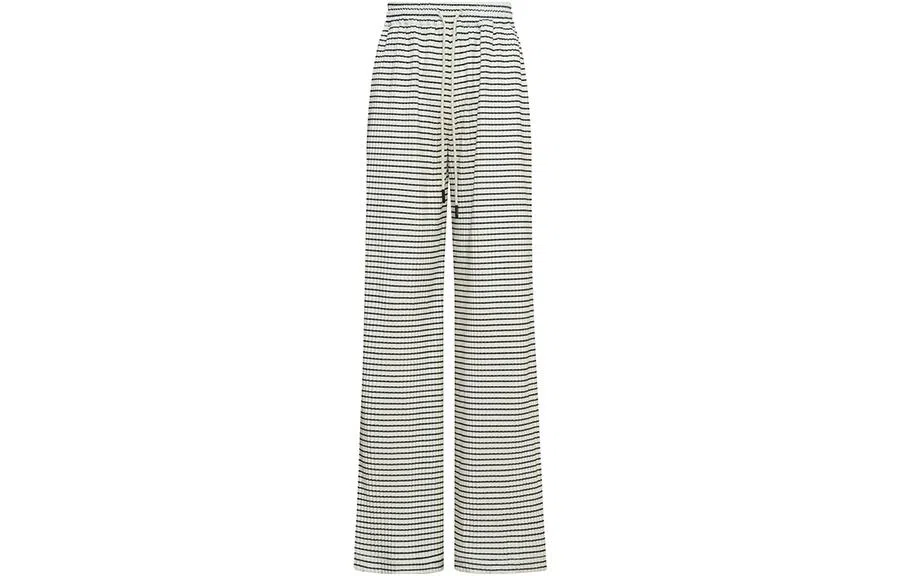 美洋 条纹高腰休闲裤 女款 黑白条纹