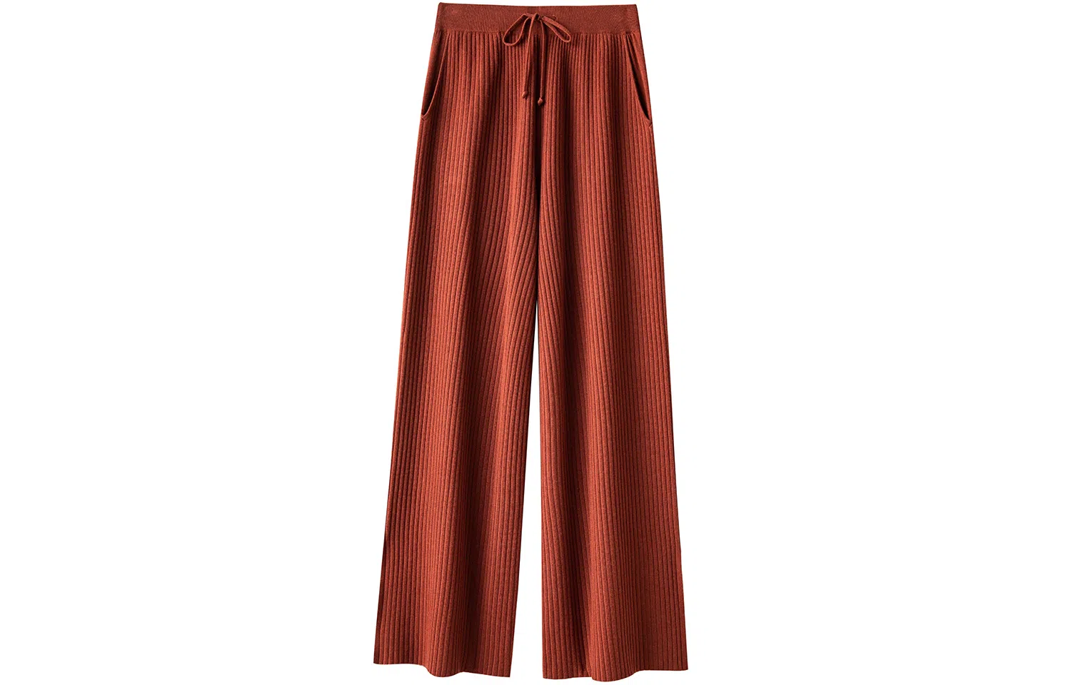 恒源祥 纯色高腰羊毛针织松紧系带阔腿休闲裤 女款