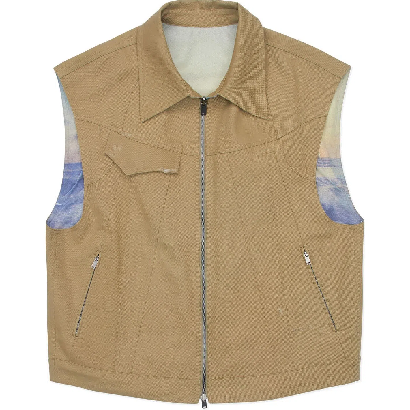 ADER ERROR Reversible Zip Vest Beige