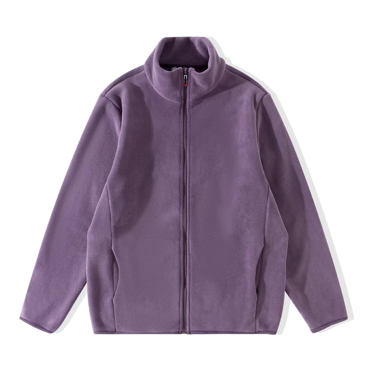 重磅基础 纯色立领百搭拉链长袖舒适保暖绒感外套 女款 藏青