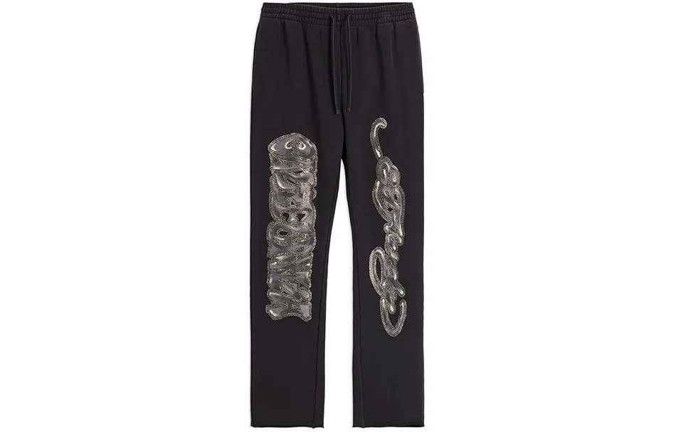 Ed Hardy SS24 Classic Logo Rhinestone Sweatpants Black