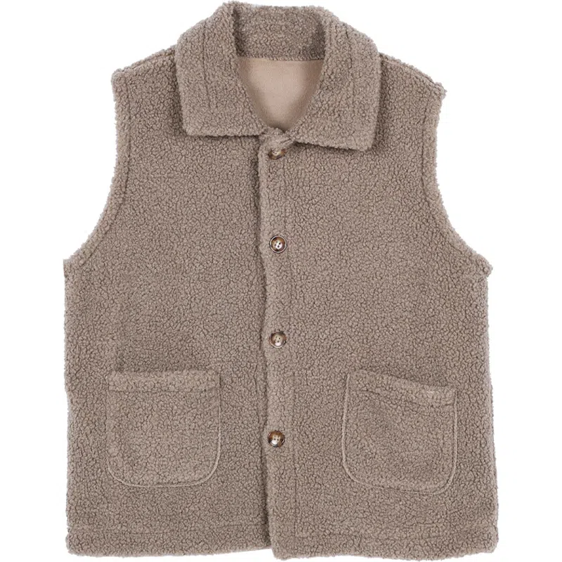 她池 纯色宽松简约加绒马甲 女款