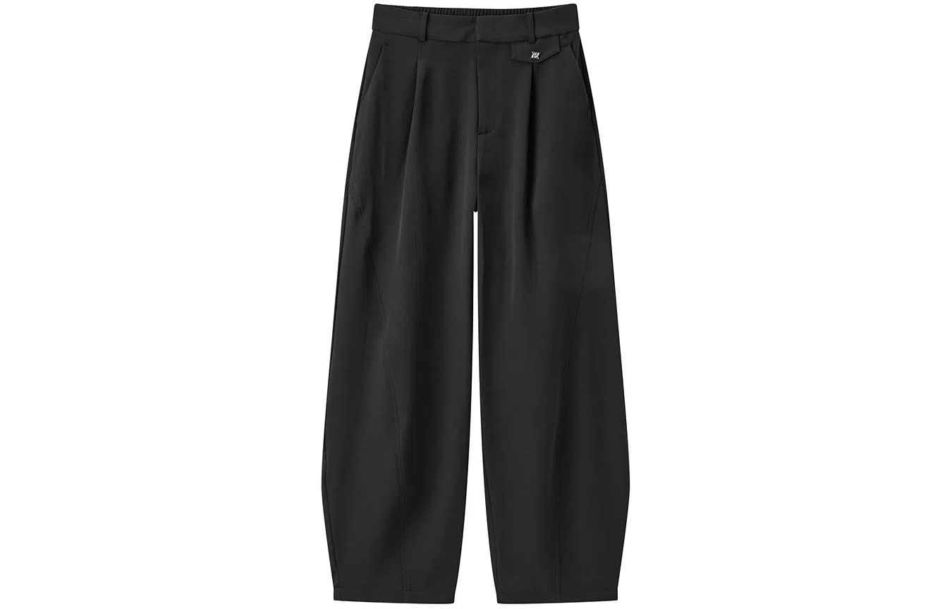 太平鸟 高腰哈伦简约休闲裤 女款 黑色