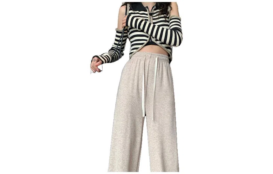 【dme】纯色抽绳阔腿休闲裤 女款