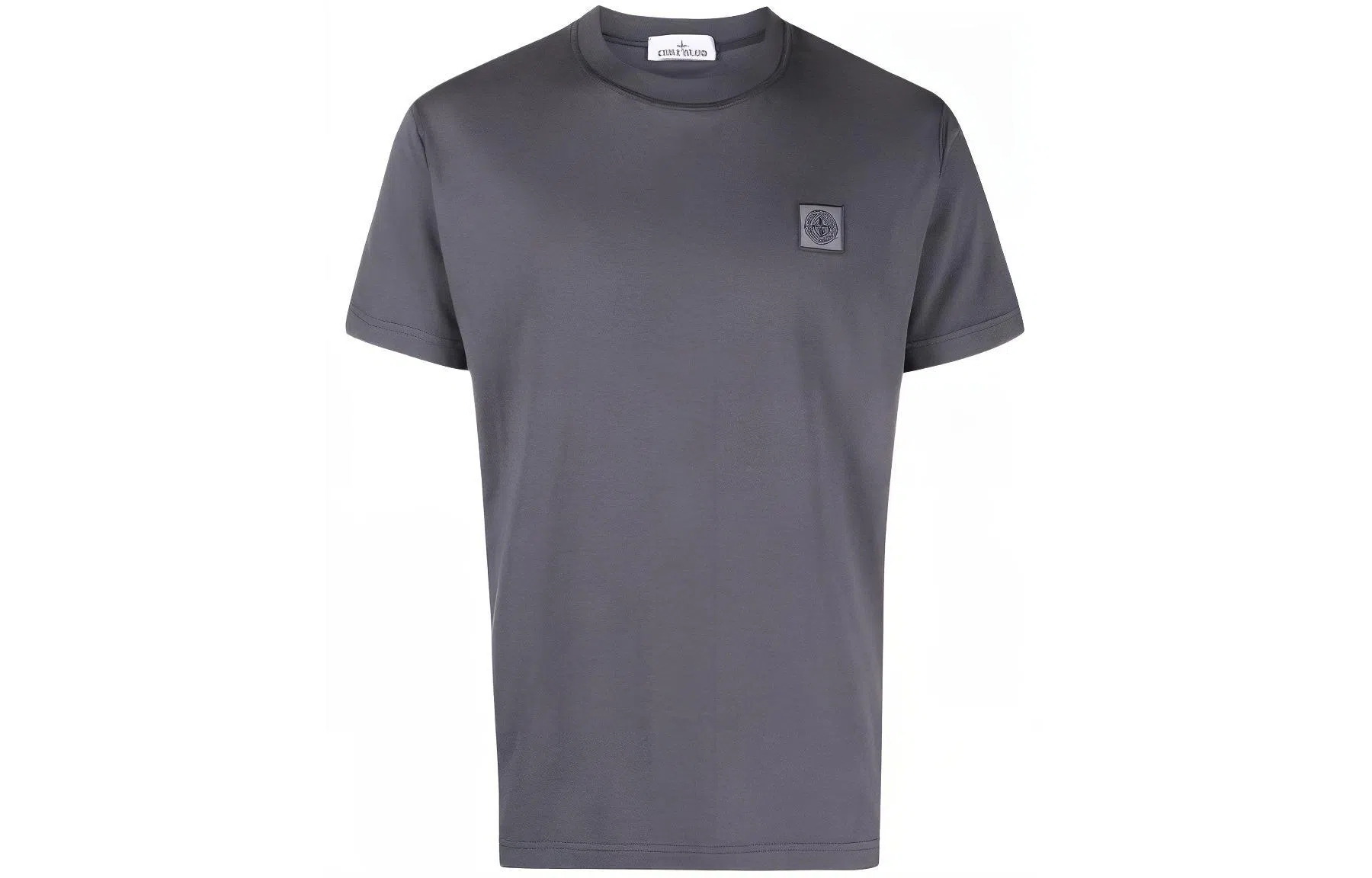 Stone Island Logo Print Crewneck T-Shirt Gray White