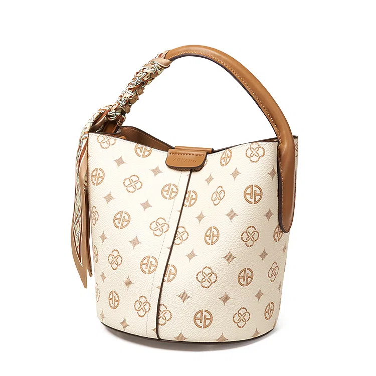 Aokang Classic Vintage Shoulder Bag Small Coffee Ivory