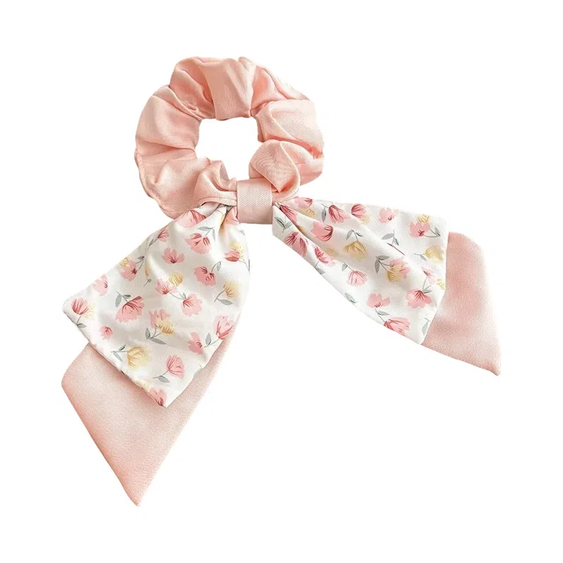 蒙妮 超仙碎花蝴蝶结飘带 布艺 发圈 女款