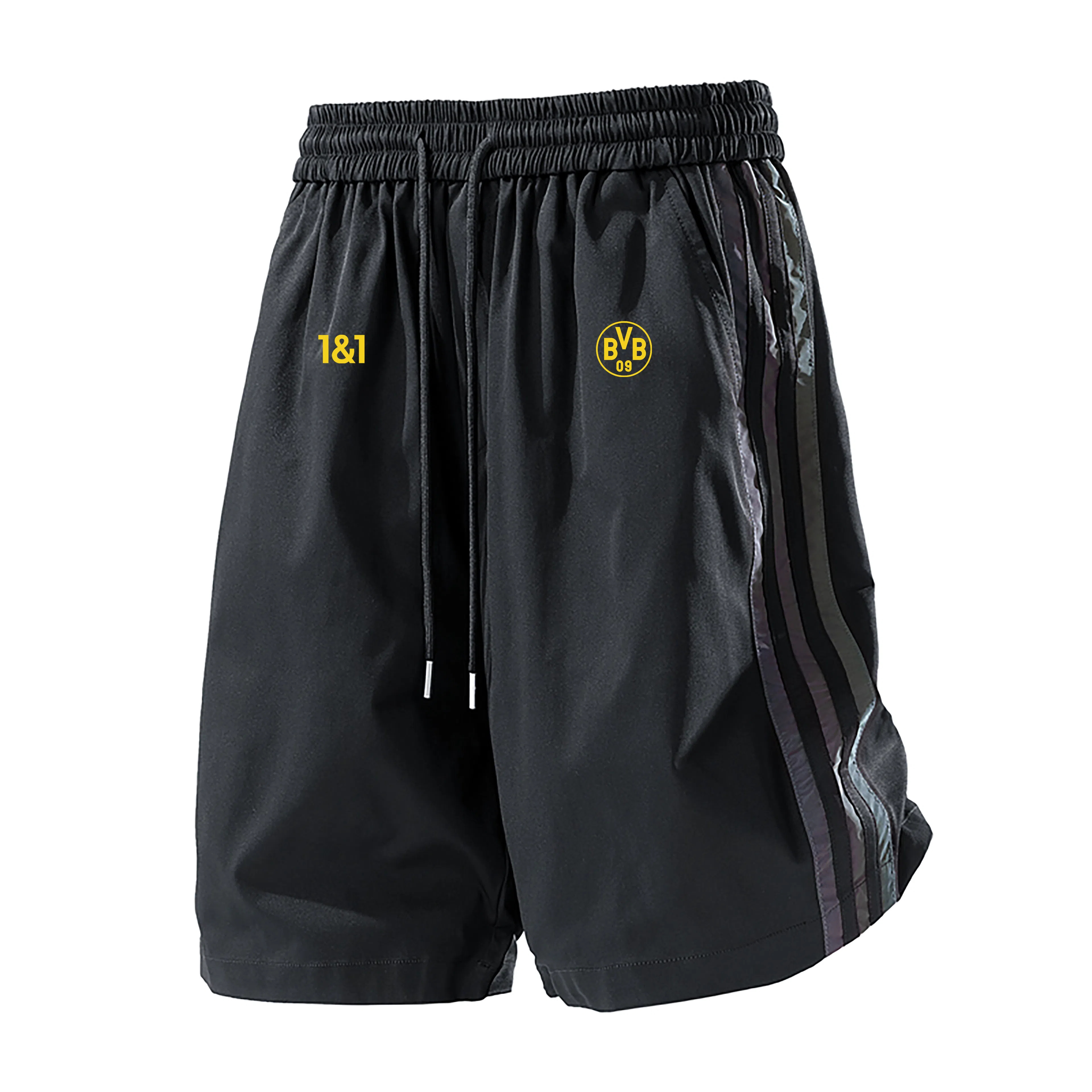 普鲁士多特蒙德 美式复古三条杠凉感速干运动五分休闲短裤 男女同款