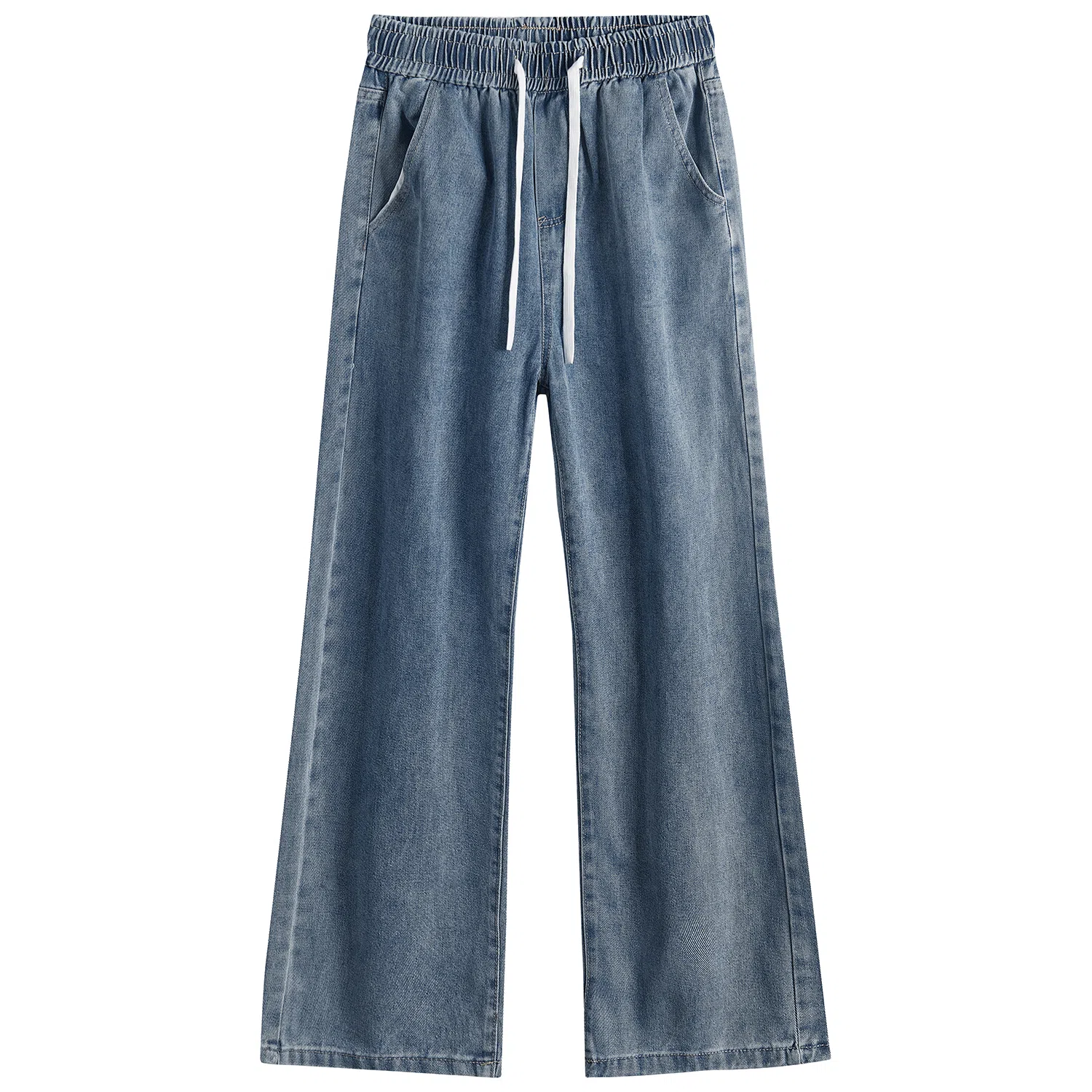 加菲猫家族 美式街头复古水洗做旧纯色简约舒适宽松直筒个性百搭垂坠感时尚痞帅嘻哈潮牌中性风青春活力牛仔裤 男女同款