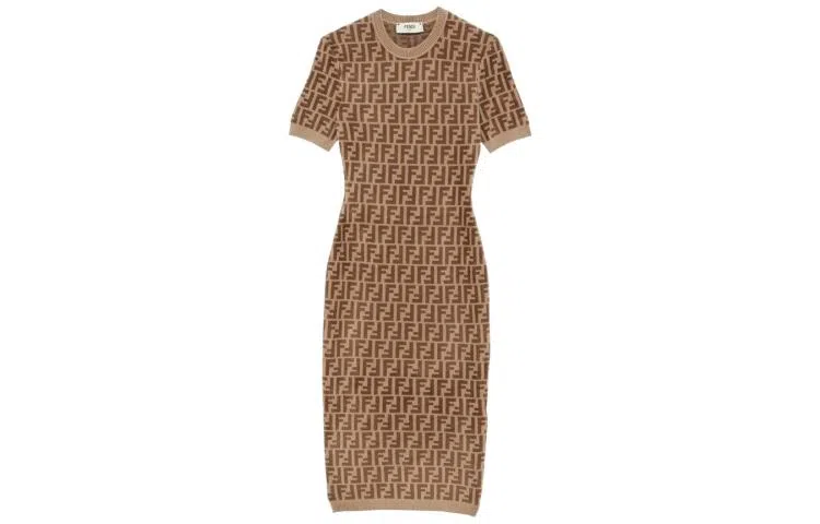 Fendi FW22 Logo Knit Dress