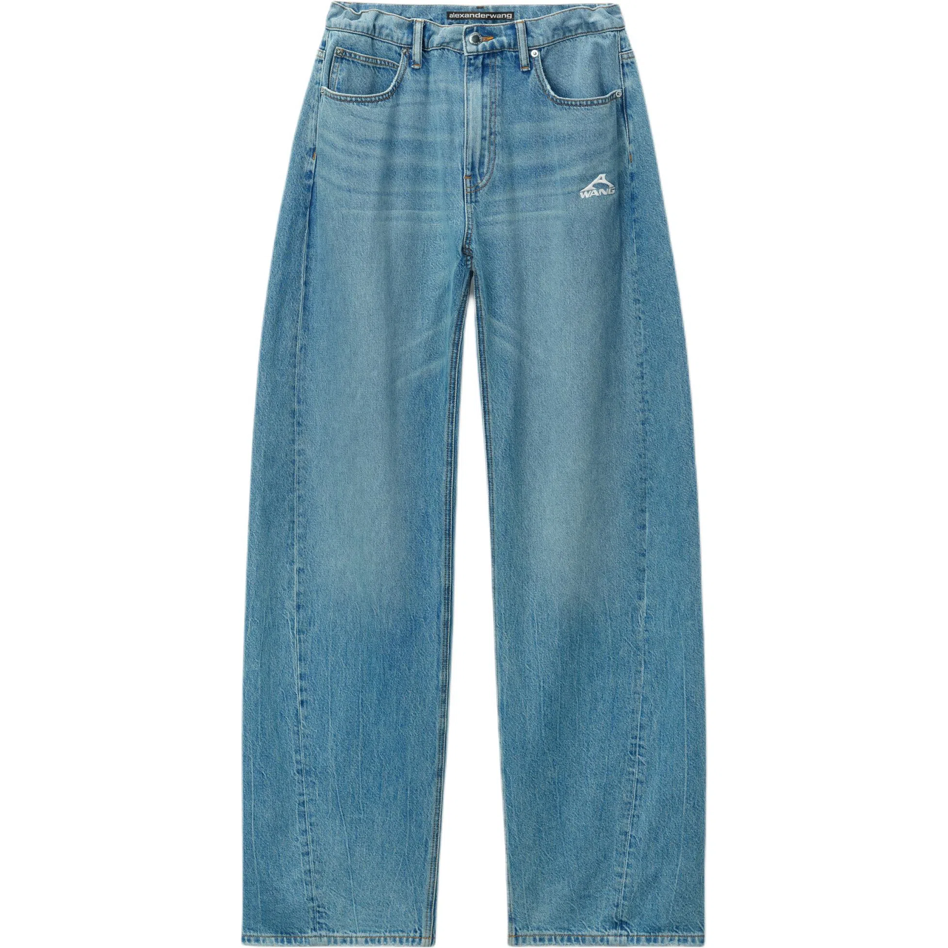 Alexander Wang Logo Low-Rise Zip Pocket Jeans Blue