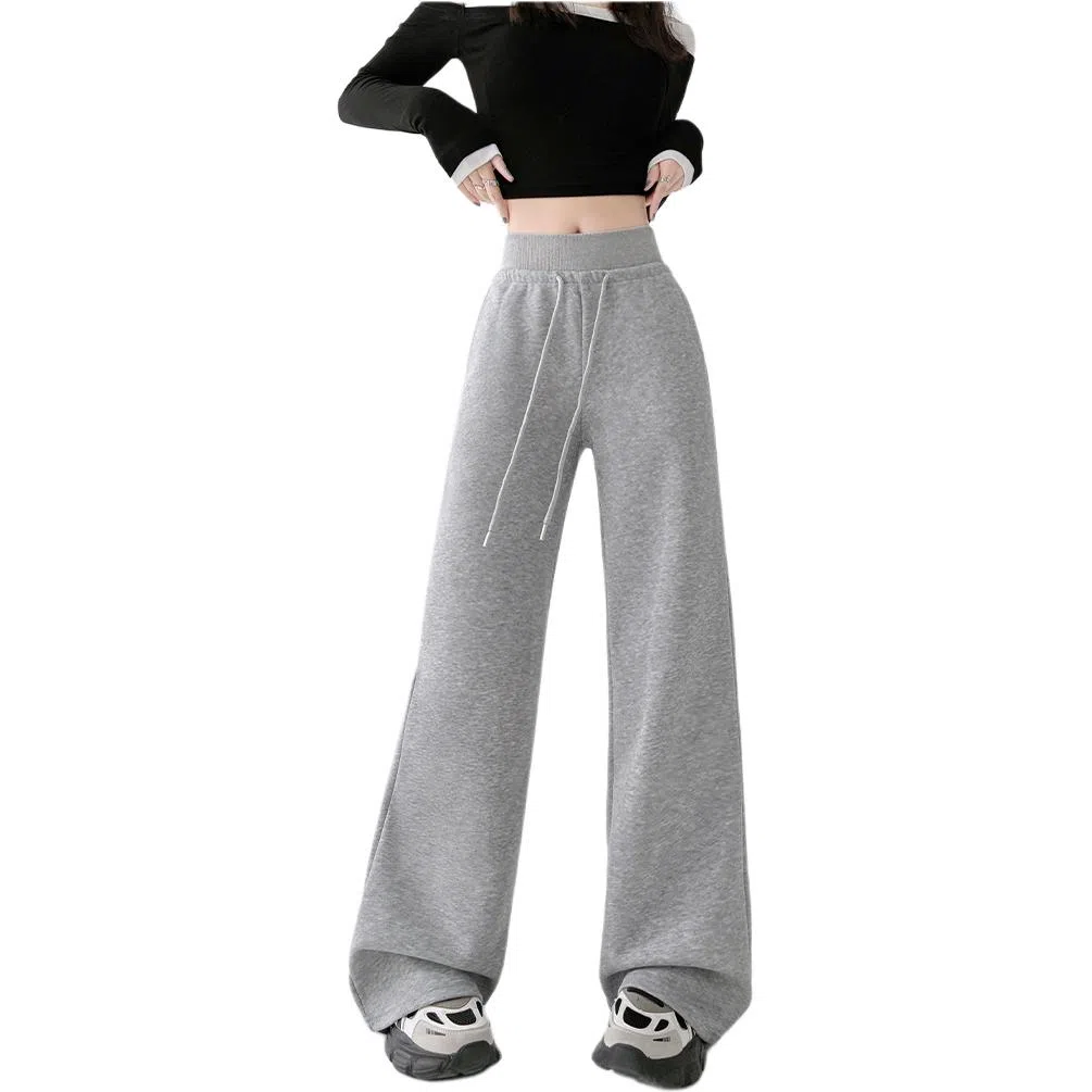 沐晓欣 糖果色腰微喇辣妹显瘦百搭拖地裤休闲裤 女款