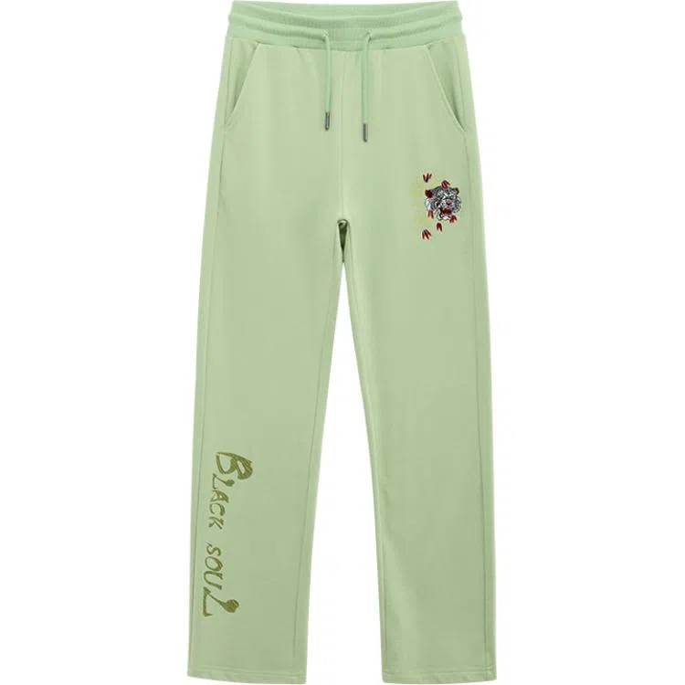 鬼洗 虎头刺绣微喇针织休闲裤 女款