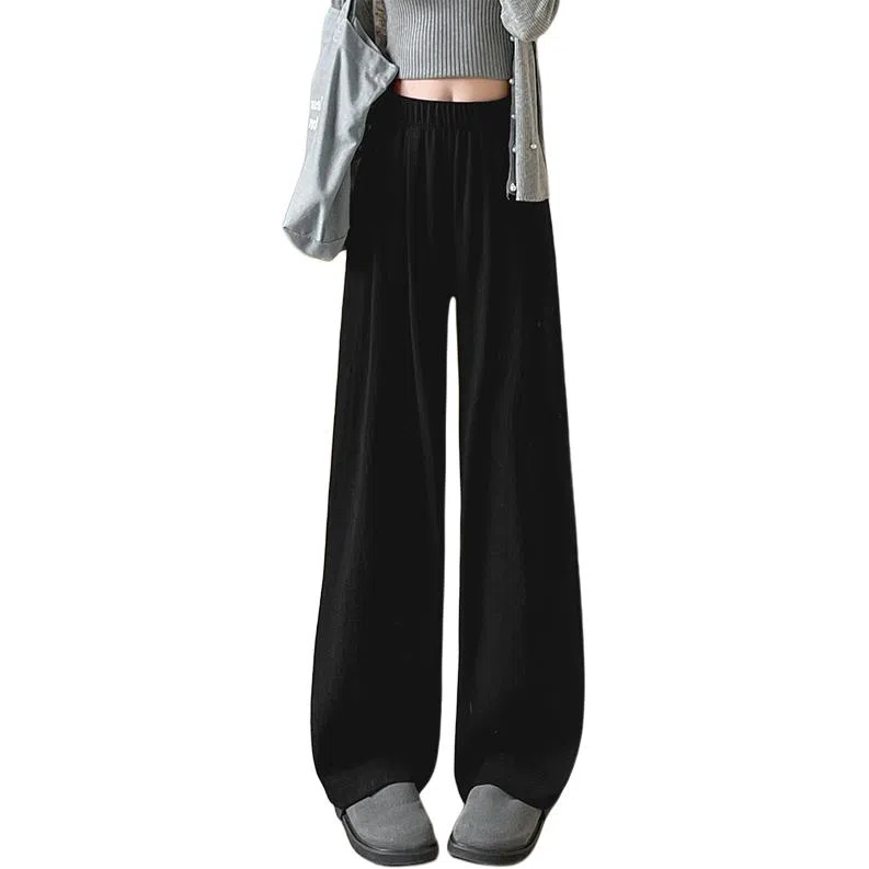 欧迪芬 纯色简约通勤山本裤透气垂感慵懒阔腿显瘦休闲裤 女款