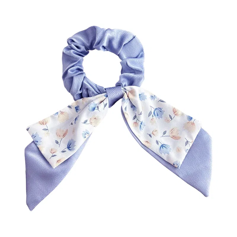 蒙妮 超仙碎花蝴蝶结飘带 布艺 发圈 女款