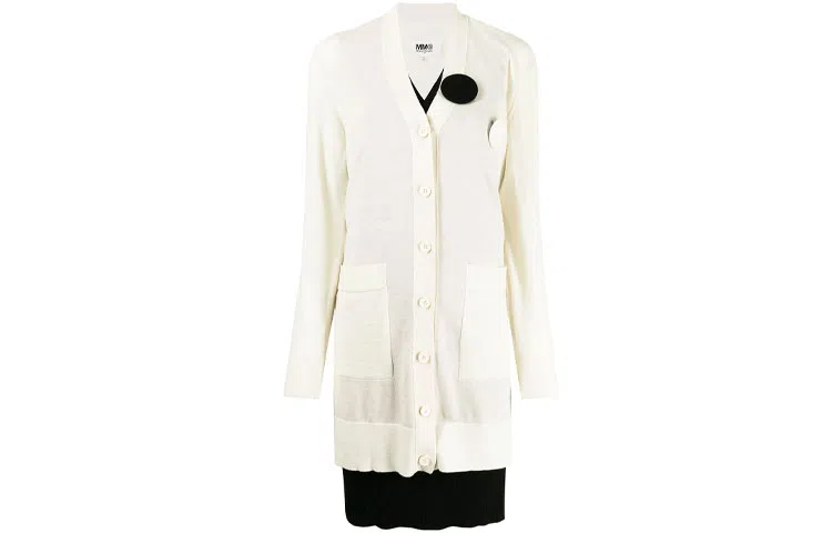 MM6 Maison Margiela Layered Cardigan Dress White