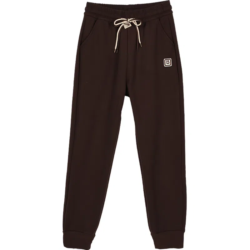 她池 高腰宽松纯色休闲裤 女款