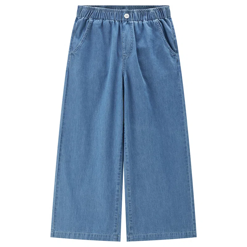 佐丹奴 纯棉薄松紧腰阔腿牛仔裤 女款