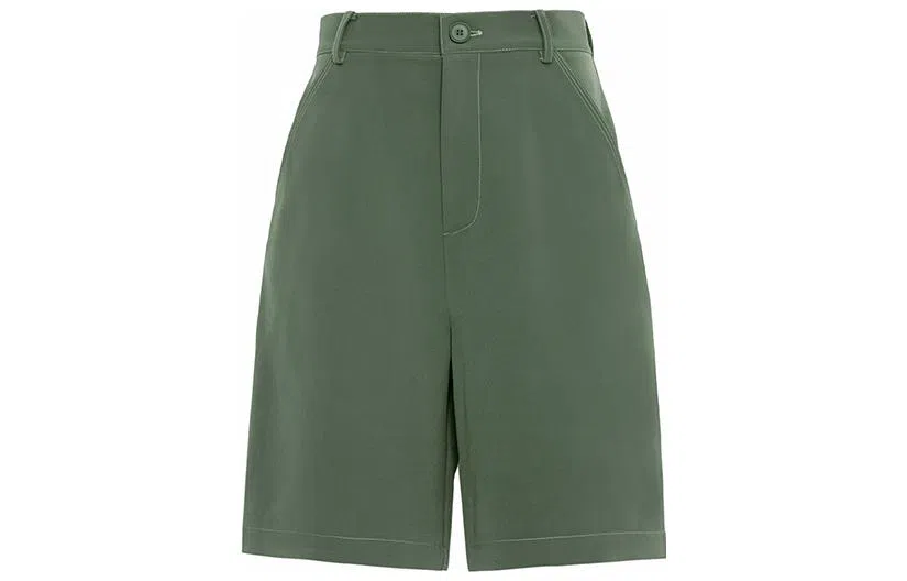 美洋 纯色不规则高腰五分短裤 女款 薄荷绿