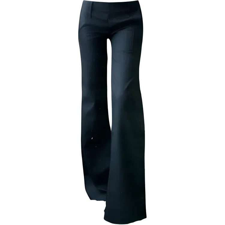 哒头下雨不愁 纯色高腰修身休闲裤 女款 黑色