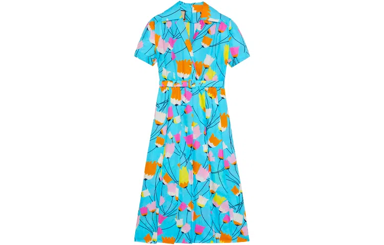 Gucci Tulip Print Dress Blue