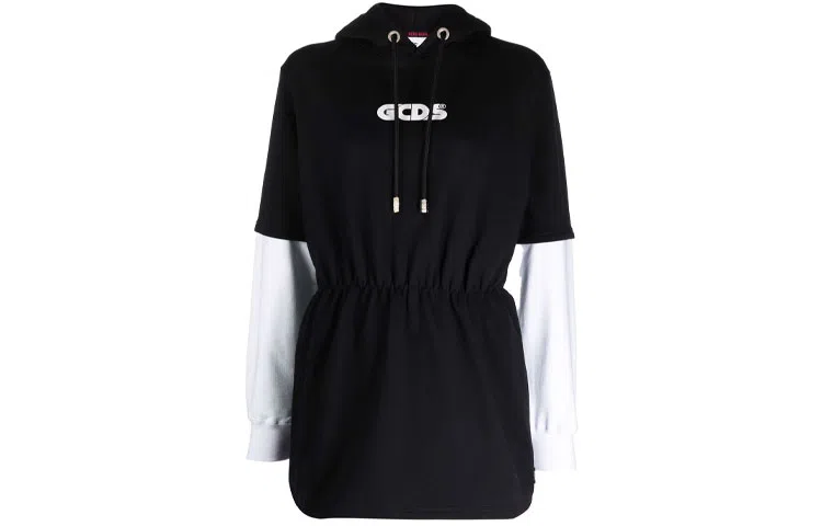 GCDS FW21 Logo Hoodie Dress Black