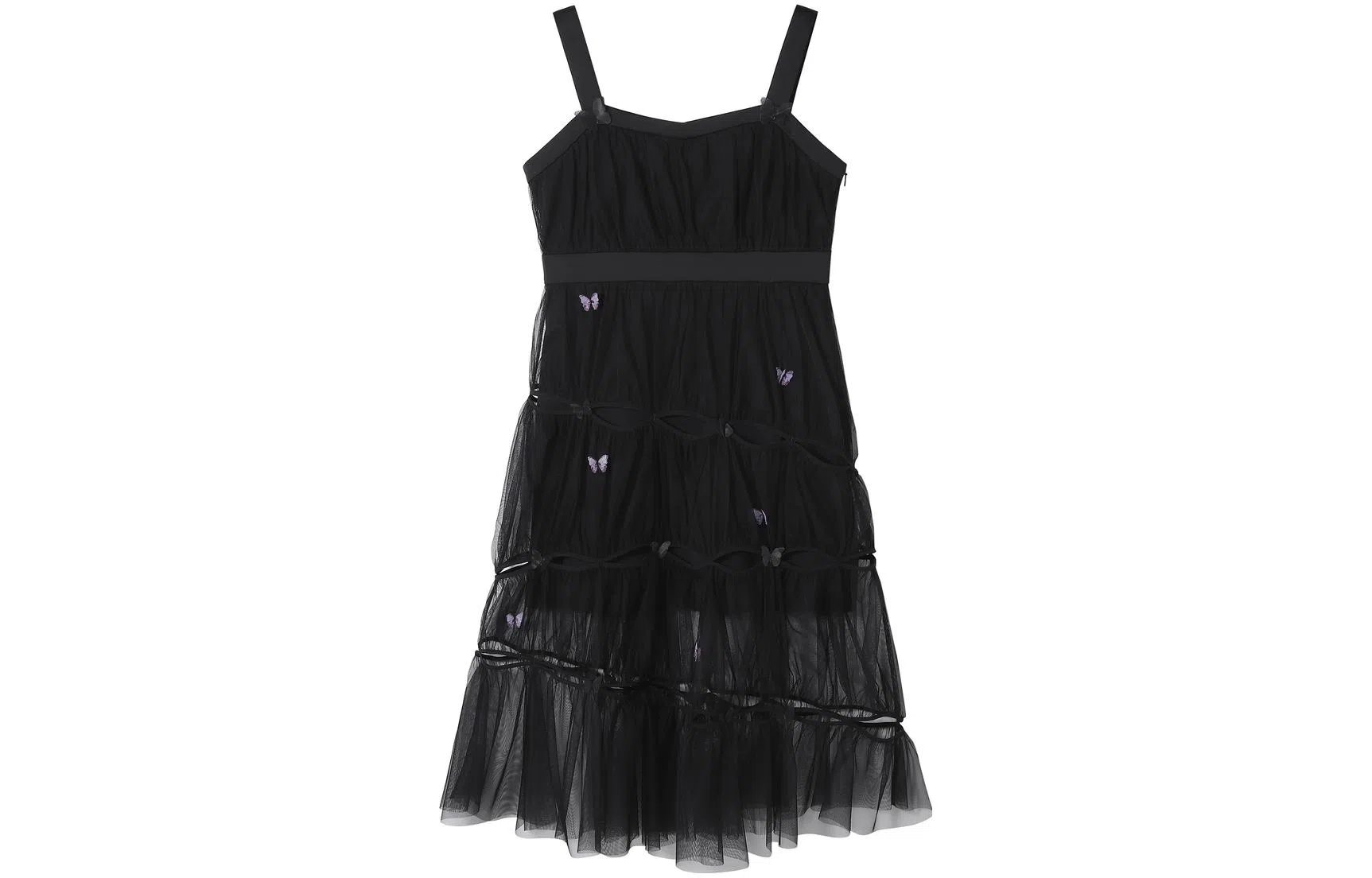 太平鸟 网纱吊带连衣裙 女款 黑色