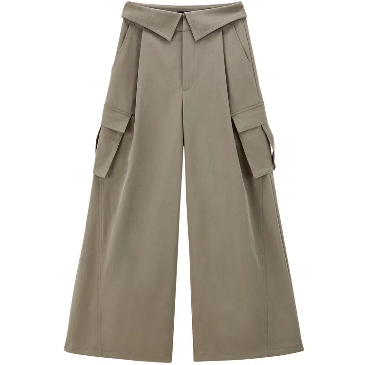 Peacebird High Waist Cargo Pants Brown