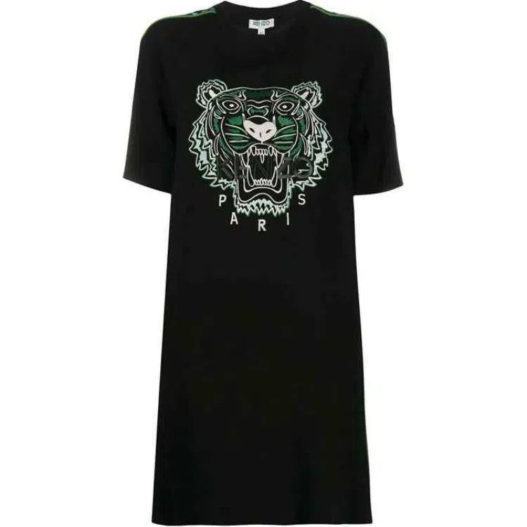 KENZO Tiger Embroidery Dress Black