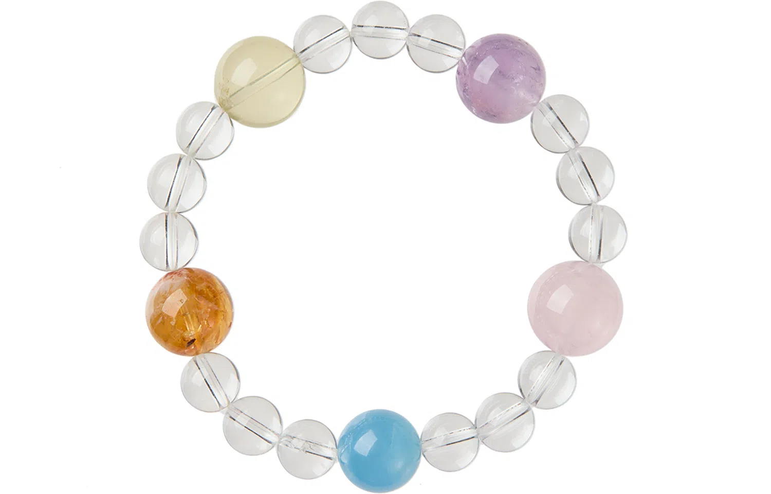 石头记 原创设计师款 多彩白雪 晶莹剔透 温润柔和细腻 净心 清冷氛围感 礼盒款天然 白水晶 手串 女款